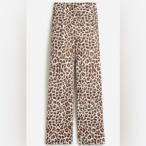 J.Crew Collection Pleated Wide-Leg Pant in Leopard Trench Canvas Size 8